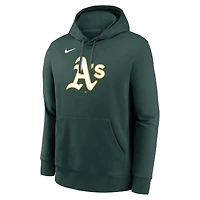 Men's Nike Green Athletics Logo Club Fleece Pullover Hoodie