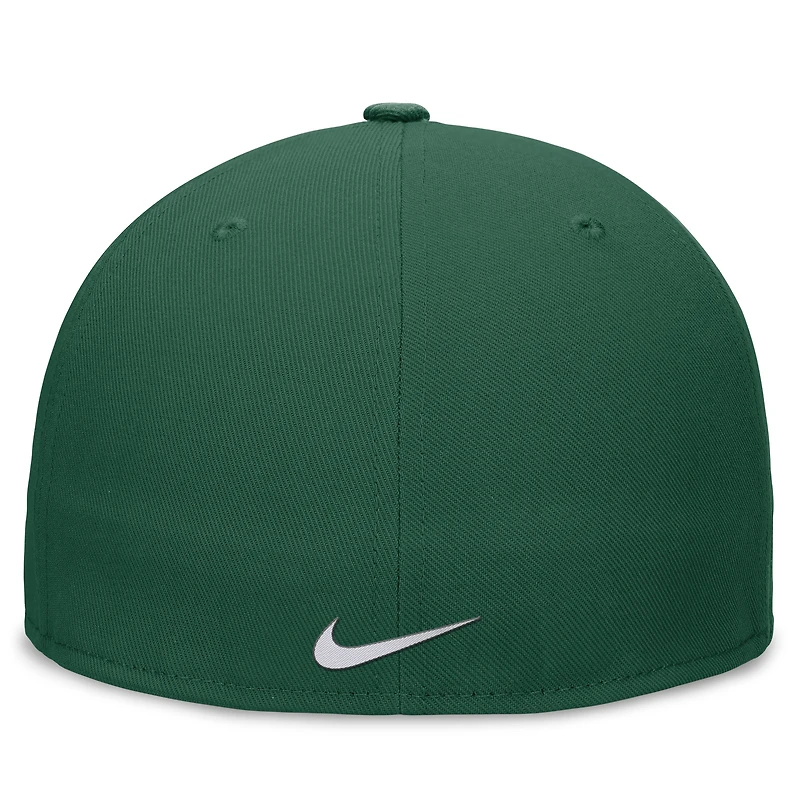 Men's Nike Green Athletics Performance Fitted Hat