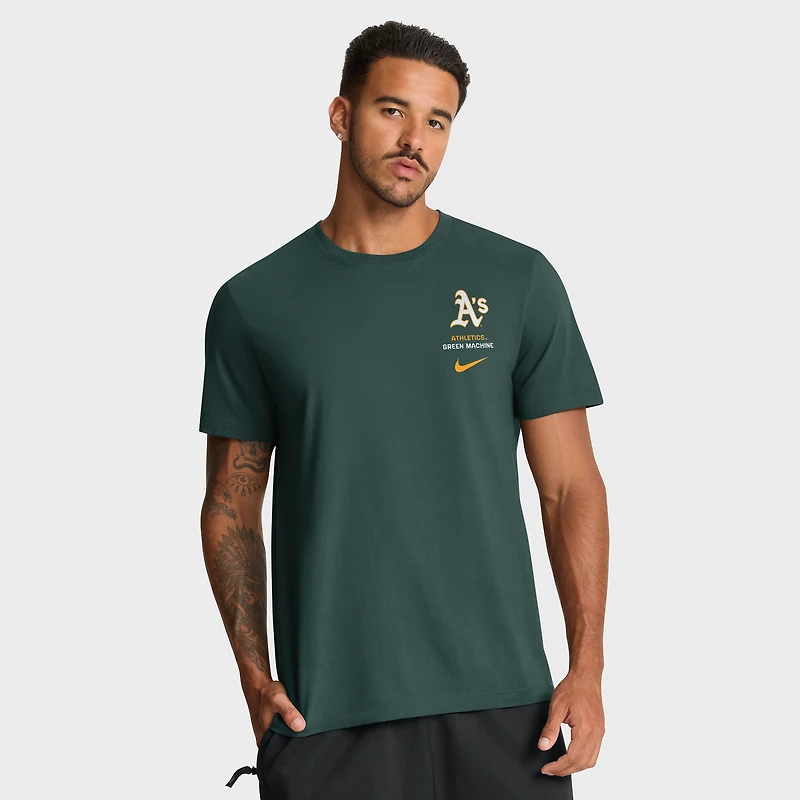 Men's Nike Green Athletics Primetime 2-Hit T-Shirt
