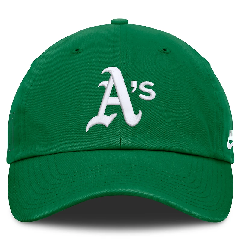 Casquette ajustable Nike verte Oakland Athletics Cooperstown Club pour homme