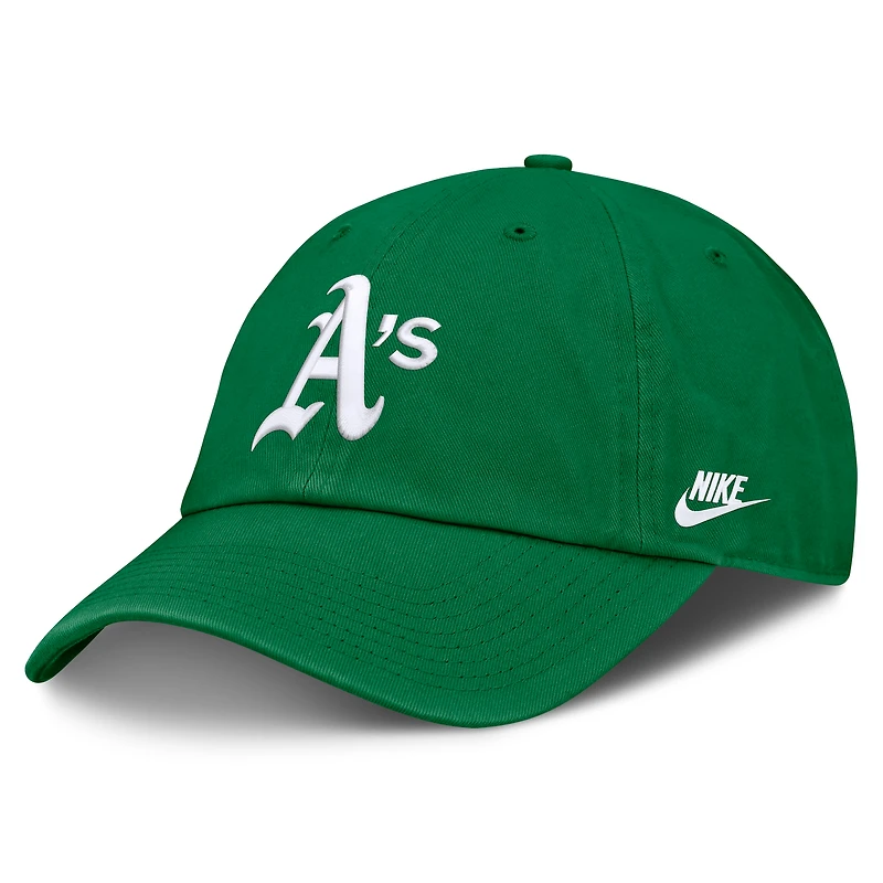 Casquette ajustable Nike verte Oakland Athletics Cooperstown Club pour homme