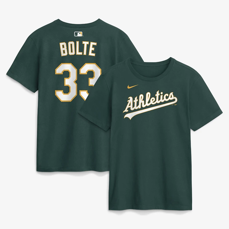 T-shirt Nike Henry Bolte Athletics vert pour homme, nom et numéro