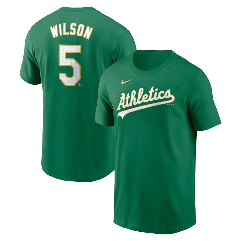 T-shirt Nike Jacob Wilson Athletics Fuse vert pour homme avec nom et numéro
