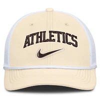Casquette trucker ajustable Nike Athletics Rise Dri-FIT pour homme, coloris naturel/blanc