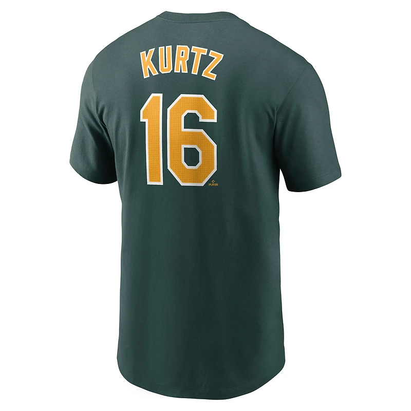 Men's Nike Nick Kurtz Green Athletics Fuse Name & Number T-Shirt