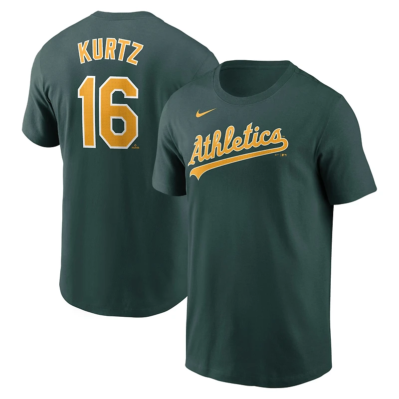 Men's Nike Nick Kurtz Green Athletics Fuse Name & Number T-Shirt