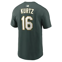 T-shirt Nike Nick Kurtz vert pour homme, avec nom et numéro