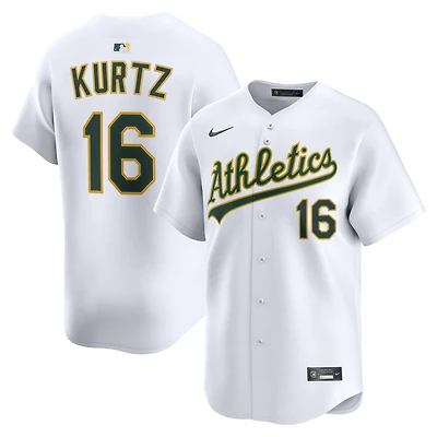 Men's Nike Nick Kurtz White Athletics Home Limited Player Jersey