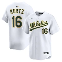 Men's Nike Nick Kurtz White Athletics Home Limited Player Jersey