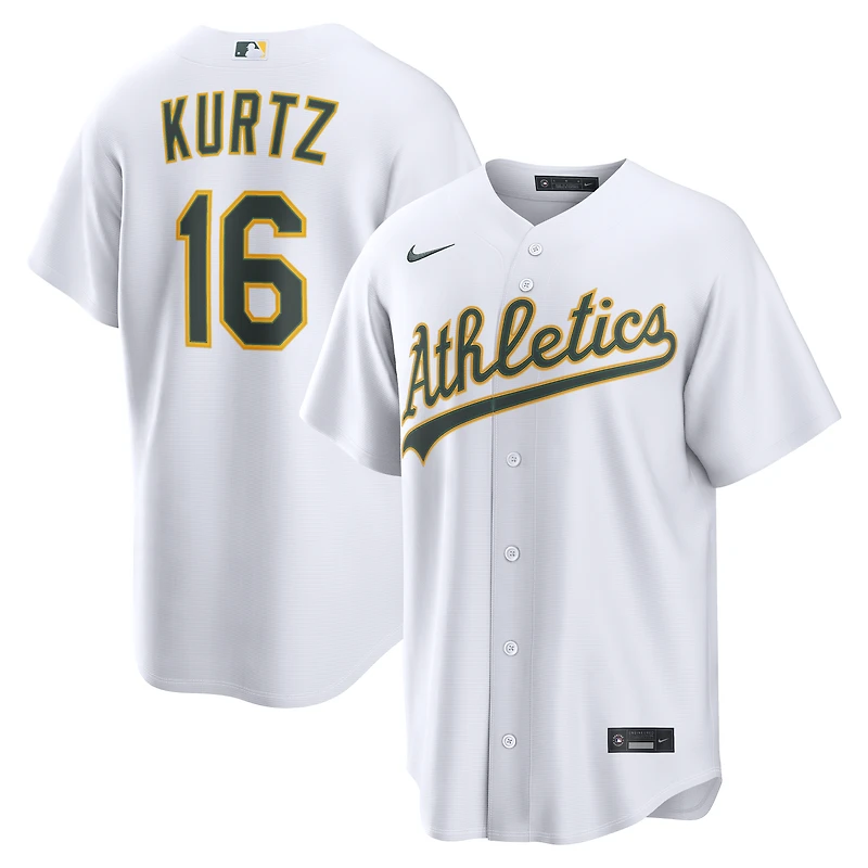 Men's Nike Nick Kurtz White Athletics Home Replica Jersey