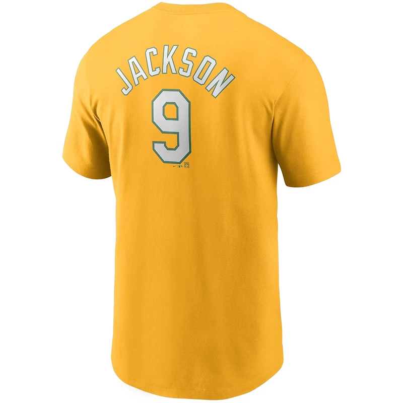 T-shirt Nike Reggie Jackson Gold Athletics Cooperstown Collection pour homme avec nom et numéro