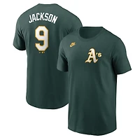 T-shirt Nike pour homme avec nom et numéro Reggie Jackson Athletics Fuse vert