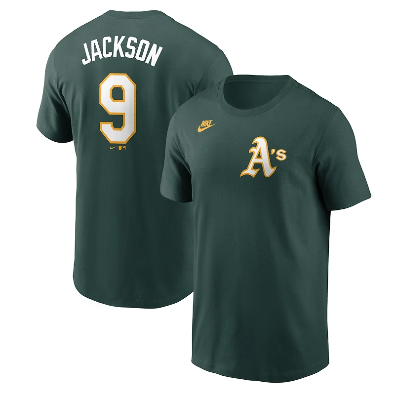 T-shirt Nike pour homme avec nom et numéro Reggie Jackson Athletics Fuse vert