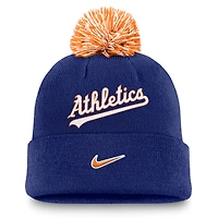 Men's Nike Royal Athletics Peak Cuffed Knit Hat with Pom