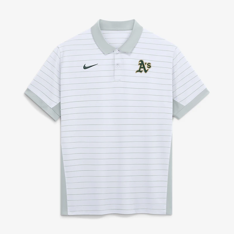 Polo rayé Victory Dri-FIT Nike Athletics Authentic Collection pour homme, blanc
