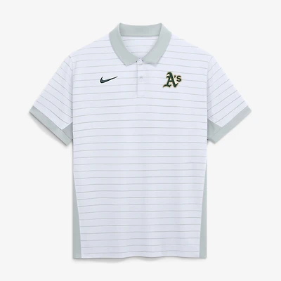 Polo rayé Victory Dri-FIT Nike Athletics Authentic Collection pour homme, blanc