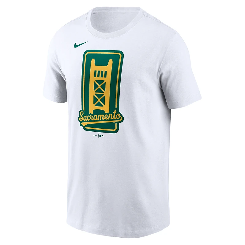 T-shirt Nike MLB en coton pour homme, modèle Oak A 10A, TEEMENSCR N199-10A-FZ-HV2
