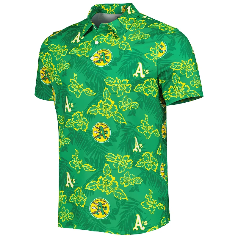 Polo imprimé Puamana pour homme Reyn Spooner Green Athletics Cooperstown Collection