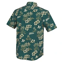 Men's Reyn Spooner  Green Athletics Kekai Performance Button-Down Tri-Blend Top