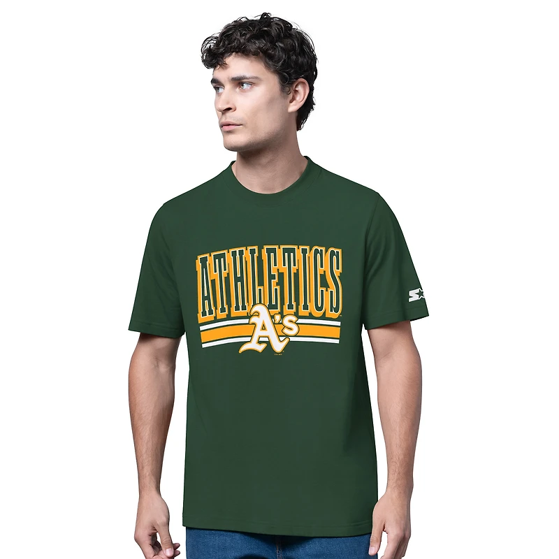 Men's Starter  Heather Gray/Green Athletics Two-Pack Long Sleeve & Short T-Shirt Set