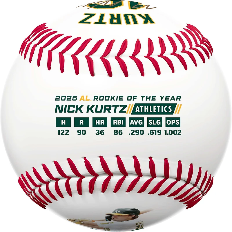 Nick Kurtz Athletics 2025 American League Rookie of the Year Award Winner Rawlings Baseball 