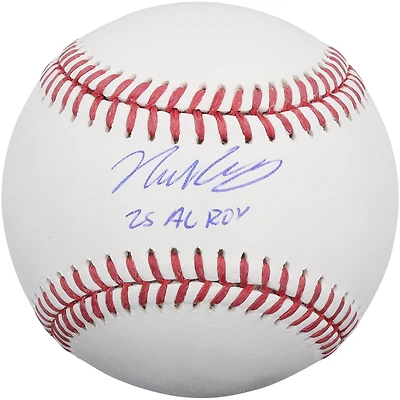 Balle de baseball autographiée par Nick Kurtz (Athletics) avec inscription « 25 AL ROY »