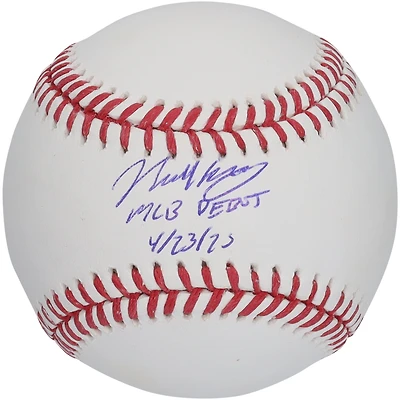 Baseball autographié par Nick Kurtz Athletics avec l'inscription « MLB Debut 4/23/25 »