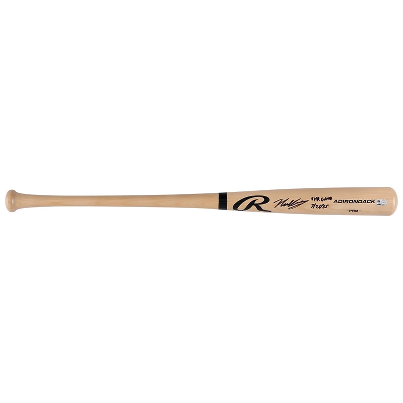 Nick Kurtz Athletics Autographed Blonde Rawlings Pro Bat with "4 HR Game 7/25/25" Inscription