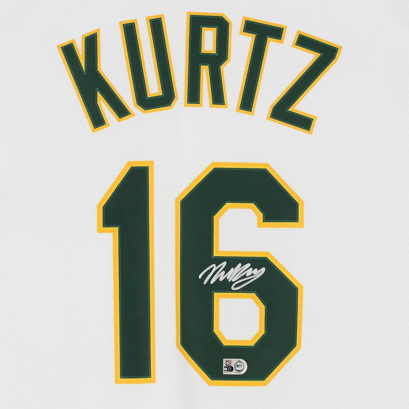 Nick Kurtz Athletics Autographed White Nike Replica Jersey  