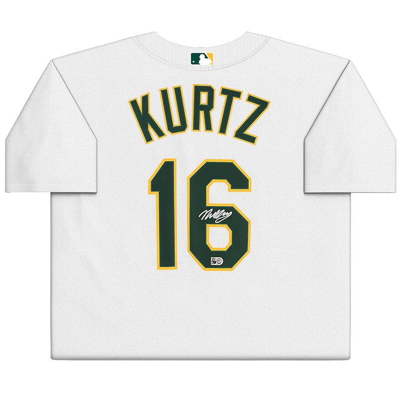 Nick Kurtz Athletics Autographed White Nike Replica Jersey