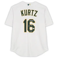 Nick Kurtz Athletics Autographed White Nike Replica Jersey with "MLB Debut 4/23/25" Inscription