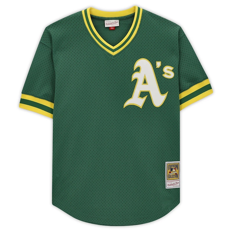 Maillot d'entraînement de frappeur autographié par Reggie Jackson Green Athletics avec l'inscription « Mr. October »