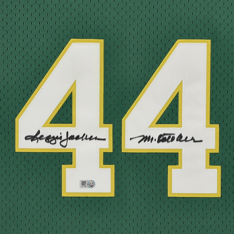 Maillot d'entraînement de frappeur autographié par Reggie Jackson Green Athletics avec l'inscription « Mr. October »