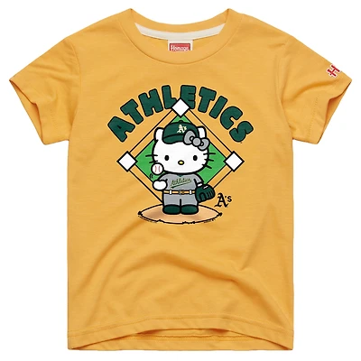 Toddler Homage  Gold Athletics Hello Kitty x MLB Tri-Blend T-Shirt