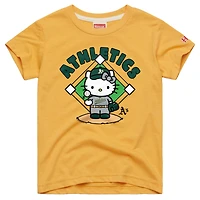 Toddler Homage  Gold Athletics Hello Kitty x MLB Tri-Blend T-Shirt