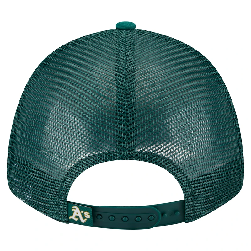 Toddler New Era  White/Green Athletics Painted A-Frame 9FORTY Trucker Adjustable Hat