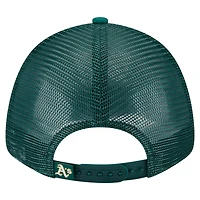 Toddler New Era  White/Green Athletics Painted A-Frame 9FORTY Trucker Adjustable Hat