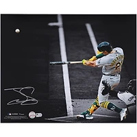 Tyler Soderstrom Athletics Autographed 16" x 20" Home Run Spotlight Photograph