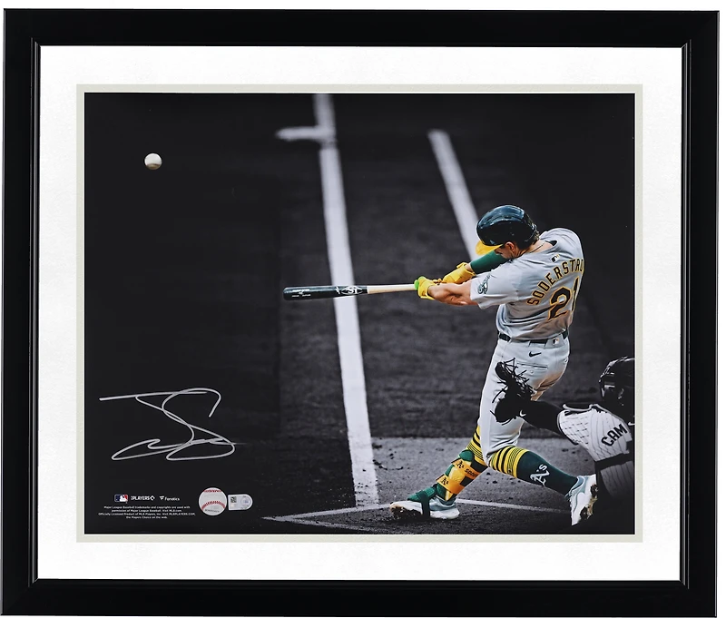 Tyler Soderstrom Athletics Autographed 16" x 20" Home Run Spotlight Photograph