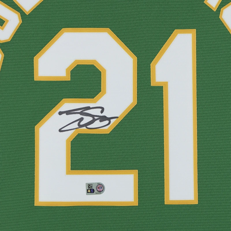 Tyler Soderstrom Athletics Autographed Green Nike Replica Jersey