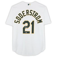 Tyler Soderstrom Athletics Autographed White Nike Replica Jersey