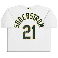 Maillot réplique blanc Nike autographié de Tyler Soderstrom Athletics