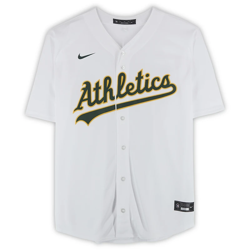 Tyler Soderstrom Athletics Autographed White Nike Replica Jersey with "MLB Debut 7/14/23" Inscription