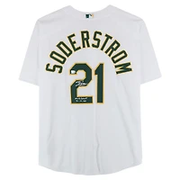 Tyler Soderstrom Athletics Autographed White Nike Replica Jersey with "MLB Debut 7/14/23" Inscription