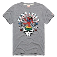 Unisex Homage  Gray Athletics MLB x Grateful Dead Americana Tri-Blend T-Shirt