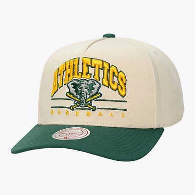Unisex Mitchell & Ness Cream Athletics Retro Arch Pro Pinch Adjustable Hat