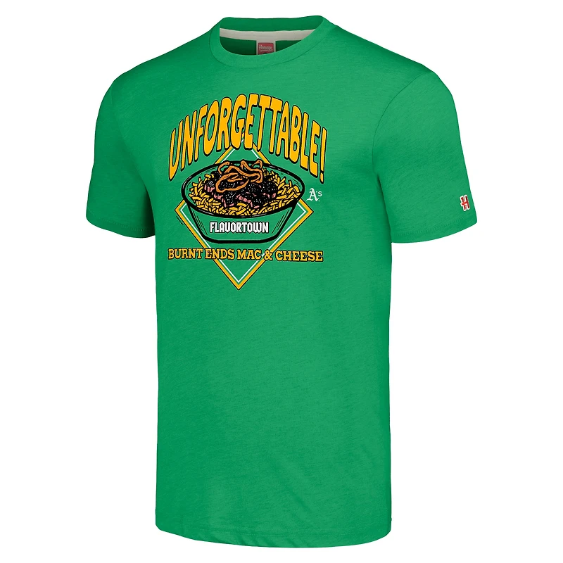 T-shirt unisexe MLB x Guy Fieri Flavortown Green Athletics Tri-Blend