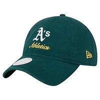 Women's New Era  Dark Green Athletics Preppy Team 9TWENTY Adjustable Hat
