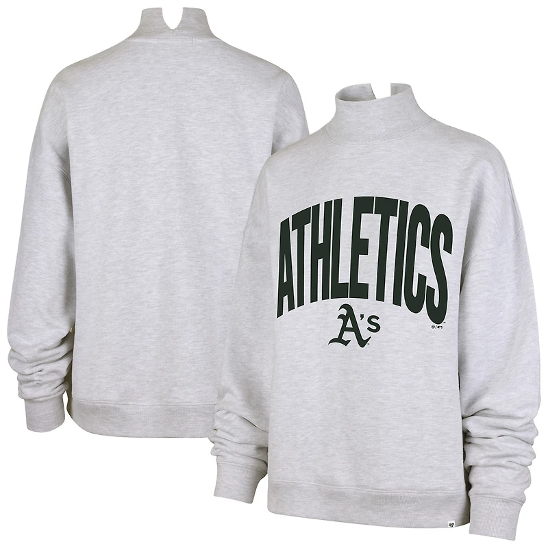 Women's '47 Heather Gray Athletics Subtle Muse Mock Neck Sweatshirt