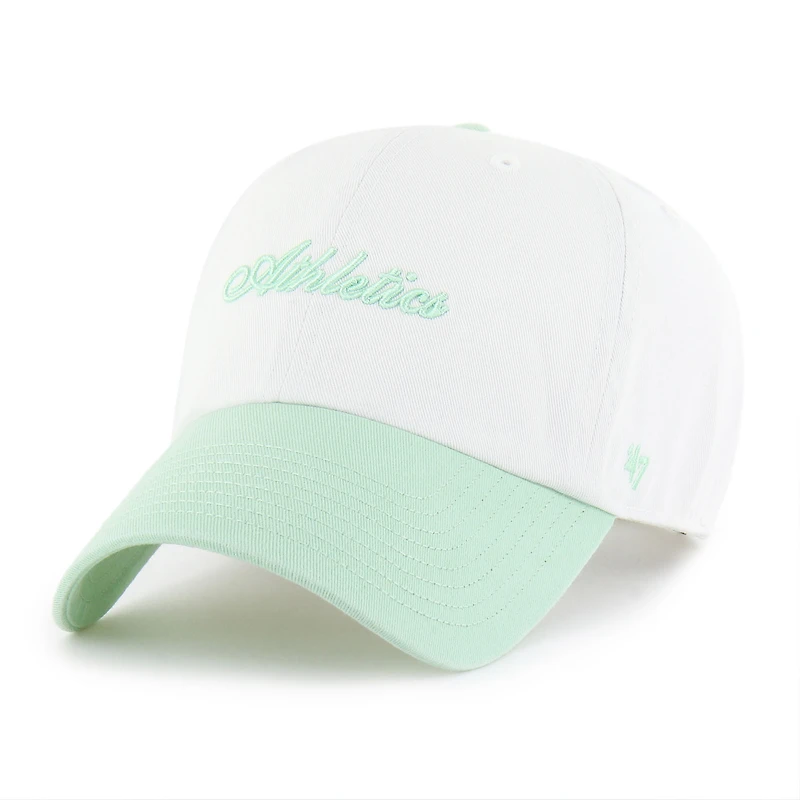 Women's '47 White/Green Athletics Gelato Two-Tone Clean Up Adjustable Hat